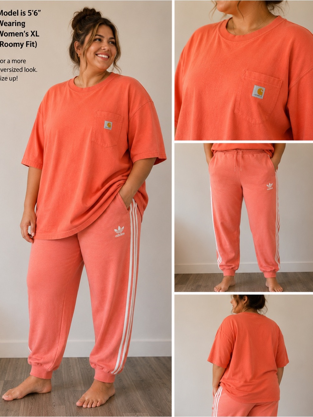 Carhartt-adidas Coral Pocket Tee and Coral Xl Joggers Set